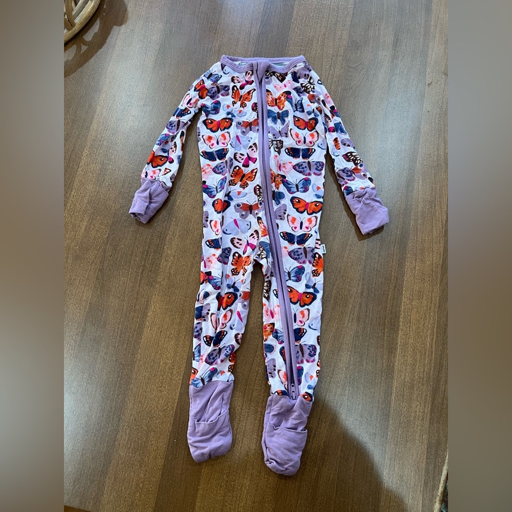 Little Sleepies Purple Butterfly Kids Footie